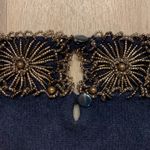 J.Crew Vintage  Navy Blue Cashmere sleeveless top with black beading at neck Photo 4