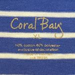 Coral Bay  Nautical Theme Shirt Top Blue White Stripes Women’s Size XL Photo 4