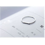 Boutique Dainty White Gold-Plated S925 LOVE Bar‎ Band Ring | Sz 6 NEW Photo 6