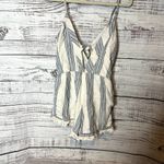 Tularosa  Amelia Linen Romper in Chambray Stripe NWOT Sm Photo 4