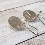 Vintage Clip On Earrings Domed Circle Beige (Folded in Pierced Earrings) Photo 3