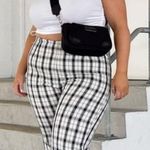 Princess Polly Pants Women 18 US Plus Black White Plaid Euros Wide Leg High Rise Photo 0