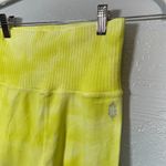 Free People Movement Women XS/ S Yellow White Tie Dye Good Karma Legging Workout Photo 3