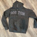 Boston travel destination graphic hoodie full zip sweatshirt gray Small Photo 4