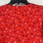 Madewell  Red Tiered Sleeve Peplum Top in Metallic Prairie Posies Ruffle Size 4 Photo 7