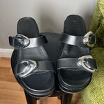 Aerosoles  Shoes Women’s 9.5 Chance Black Leather Slide Platform Sandal Photo 4