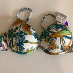 Recco Size Large Underwire Brazilian Floral Bikini Set. New with Tags. Blue Photo 1