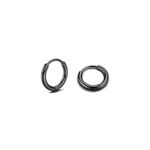 Black Hinged Clicker Huggie Hoop Earrings Photo 2