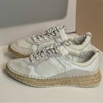 Marc Fisher Janette White Espadrille Platform Sneakers Suede Mesh Summer 7.5 Photo 2