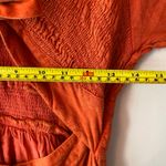 Free People Red Orange String of Hearts Button Down Puff Sleeve Maxi Dress Small Photo 9