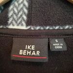 Ike Behar Fleece Check Print Peacoat Black White‎ S Photo 3