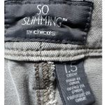 Chico's  So Slimming Crop Pants Gray Size 1.5 Stretch Cropped Jeans Photo 3