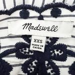 Madewell Cotton Poplin Stripe Embroidered Breeze Pullover Dress Smoked Graphite Photo 1