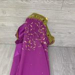Handmade Beaded & sequin saree and cropped shirt Bollywood festival boho outfit sm purple Photo 2