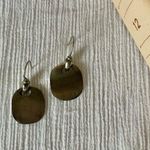 Dark Abalone Square Dangle Earring Vintage “Judith” Silver Brown Black Gray Jewelry Photo 1