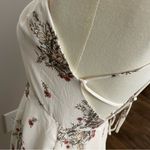 Lush Clothing Lush Dress Midi Halter Criss Cross Back High Neck Floral Botanical Cream Green Photo 6