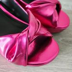 Kenneth Cole Reaction Rylee Hot Pink Metallic Slingback Platform Sandals Size 8. Photo 10