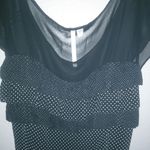 LC Lauren Conrad Lauren Conrad XL NY Ruffle Capped Sleeve Dots Top in Black White Photo 7