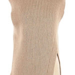 Sophie Rue  Tan Mock Neck Ribbed
Sweater(Size Medium) Photo 0
