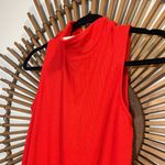 Evereve Women’s NWT Red Sleeveless Banded Mock Neck Top Sz M Colorful Classic 🍅 Photo 7