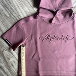 Alphalete  Woman’s  ELMTS Half Sleeve Crop Hoodie - Mauve , Size Medium Photo 3