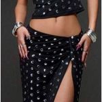 Two Piece Maxi Slit Set With Silver Stones Black Size XL Photo 0
