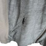 Nic & Zoe Gray Tan Lightweight Full Zip Linen Cotton Blend Bomber Jacket Size L Size L Photo 2