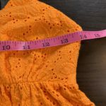 ZARA  Eyelet Babydoll Summer Dress Medium Festival Spaghetti Tie Back Orange Photo 6