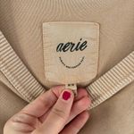 Aerie Tan Cotton Puff Sleeve Tunic Sweatshirt, M Photo 3