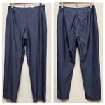 Oscar de la Renta Blue Wool Mohair Viscose Blend Lightweight High Rise Pant 8 Photo 8