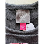 Vince Camuto  Women’s Charcoal Gray Knit Mini Dress S | Short Sleeve Pullover Photo 8