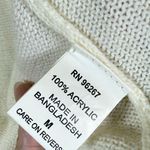 Vintage Cable Knit Cardigan Button Front Preppy Academia Cottagecore Y2K 90s White Size M Photo 5