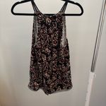 White House | Black Market Black and Pink Abstract Print Layered Blouse Photo 6