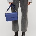 All Saints Blue ‘Captain’ Leather Flap Crossbody Bag Photo 0