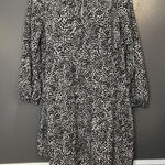 Old Navy  Dress Womens Small Black Leopard Print Tiered Babydoll Long Sleeve Photo 0