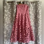 HELSI Florence 3 Dimensional 3D Floral Strapless Midi Dress Pink Size L Photo 5