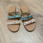 Madewell | Ilana Animal Print Strappy Calf Hair Leather Slide Sandals Photo 2