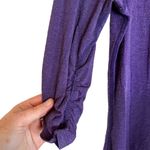 Athleta Deep Purple Soft Comfy Dress, Size Small Tall. Ruched Arms Photo 5