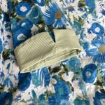 Peck & Peck  Blue Floral Print Fitted Button Down Shirt size Small Photo 3