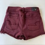 American Eagle  super stretch high rise shortie burgundy shorts size 2 Photo 6