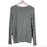 HelloNite! Holiday crew neck top small gray snowflake embellished cuff Photo 1