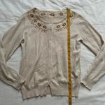 Roy Cassin Cream embroidered and beaded cardigan Tan Photo 5