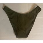 J.Crew Olive Green Textured Curved-Waist Cheeky Bikini Bottom Size Large NWT Photo 1