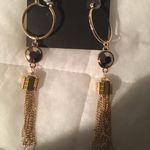 Bebe  Granite Gold Tassel Hoops Photo 0