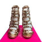 Shoedazzle Strappy Heels Size 5.5 Rose Gold Fairy Princess Party Wedding Guest Photo 0