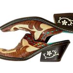 Donald Pliner DONALD J. PLINER Juno Leather Brown Turquoise Western Couture Italian Mules 7M Photo 7