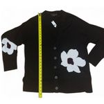 Sanctuary Black Floral Button Front Cardigan Sweater Womens size M Photo 4