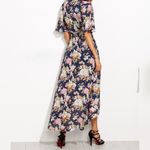 ✨3xHP ✨Navy Flower Print High Low Wrap Dress✨ Blue Photo 3