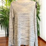 Michael Stars Black Marbled One-Shoulder Tunic Sweater - Size L - Linen Blend Photo 1