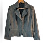 Ellen Tracy  Gray Pinstripe Blazer Office Business Suit Separate Size 12 Photo 0